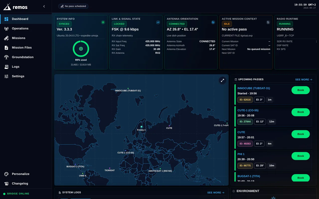 Hasten mission ops dashboard